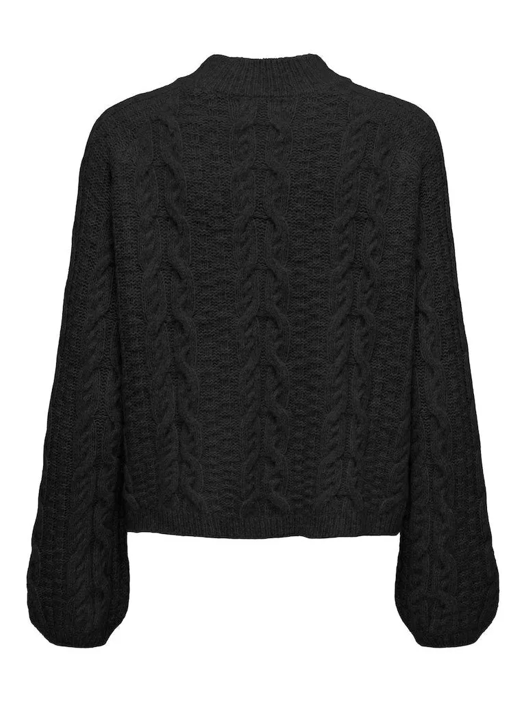 Silja Cable Knit Pullover - Black