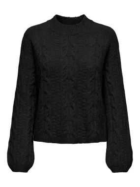 Silja Cable Knit Pullover - Black