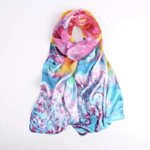 Silk Scarf Collections|Blossom Range|Rainbow Design|Long Silk Scarf