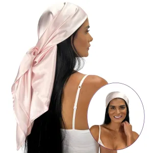 Silk Square Head Scarf - Pink