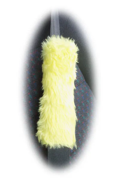 Single fluffy faux fur seatbelt pad / shoulder pad in choice of colour