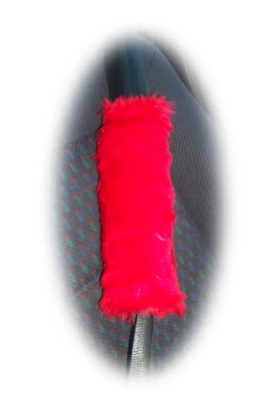 Single fluffy faux fur seatbelt pad / shoulder pad in choice of colour