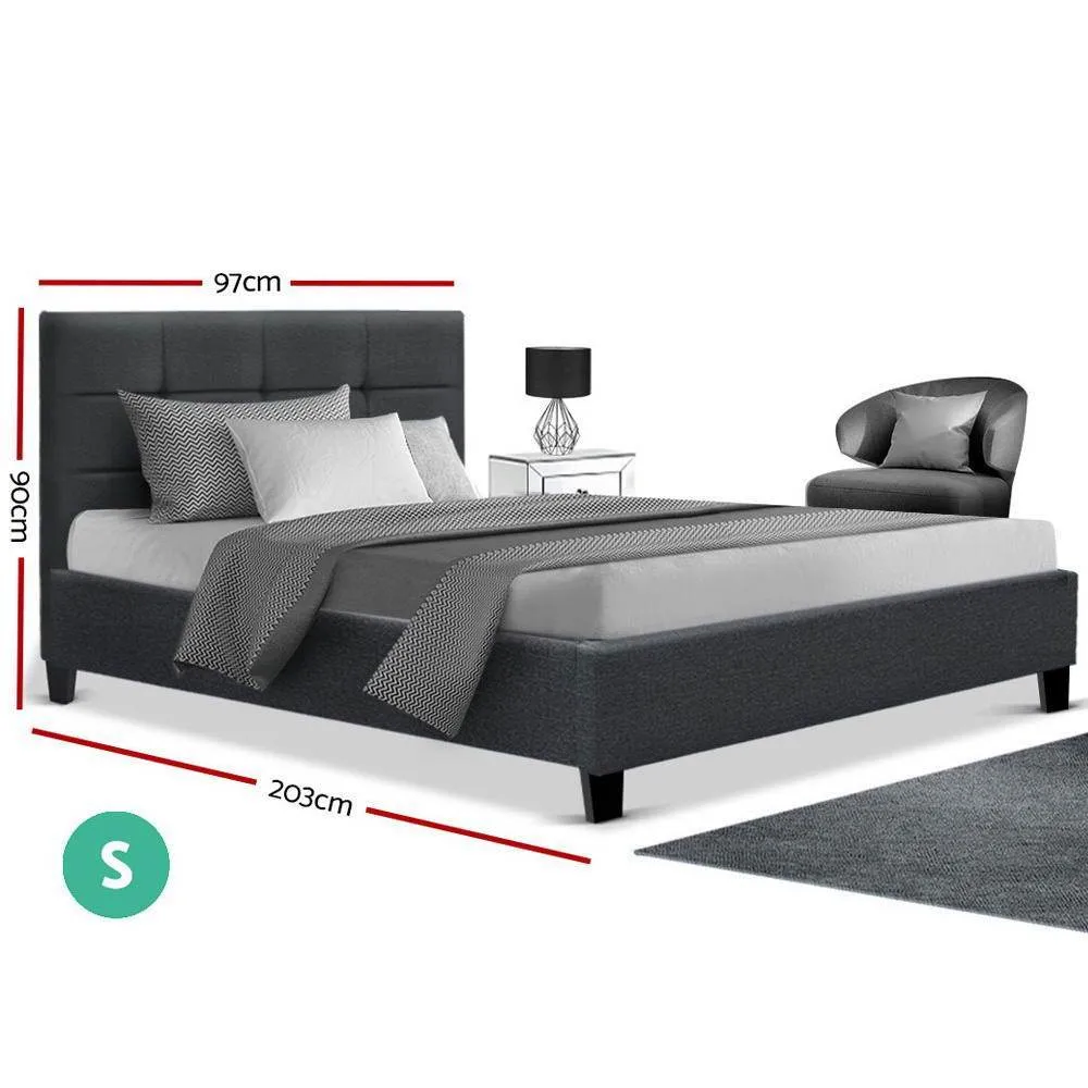 Single Package | Agnes Bed Charcoal & Normay Pillow Top Mattress (Medium Firm)