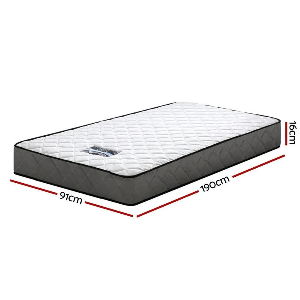 Single Package | Amor Bed Gold & Alzbeta Bonnell Spring Mattress (Medium Firm)