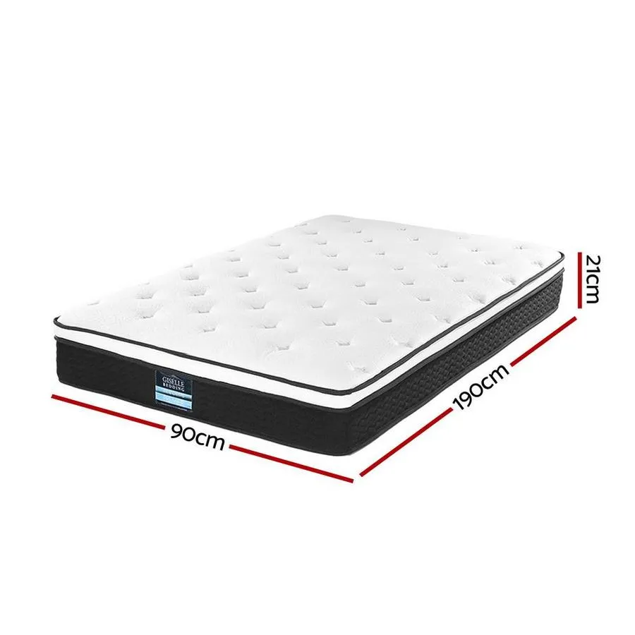 Single Package | Coogee Cuddly White Bouclé Bed Frame & Bonita Pillow Top Mattress (Medium Firm)