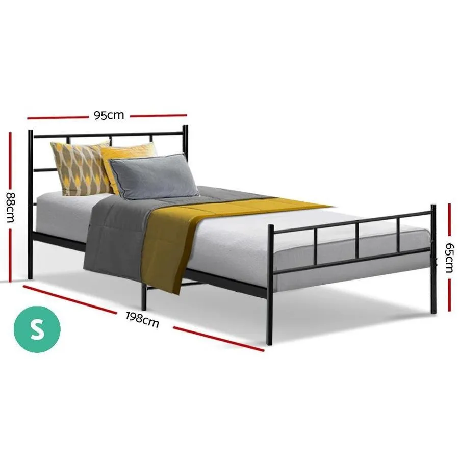 Single Package | Wategos Metal Bed & Bonita Pillow Top Mattress (Medium Firm)