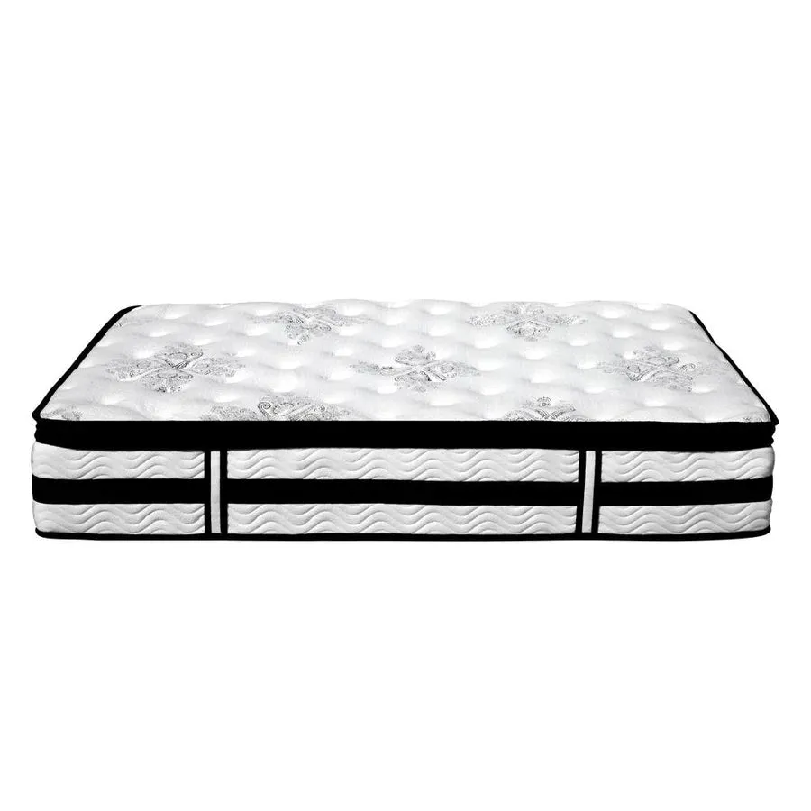 Single Premium Package | Coogee Bed Frame Grey, Algarve Euro Top Pocket Spring Mattress (Medium Firm) & Pillowtop Mattress Topper