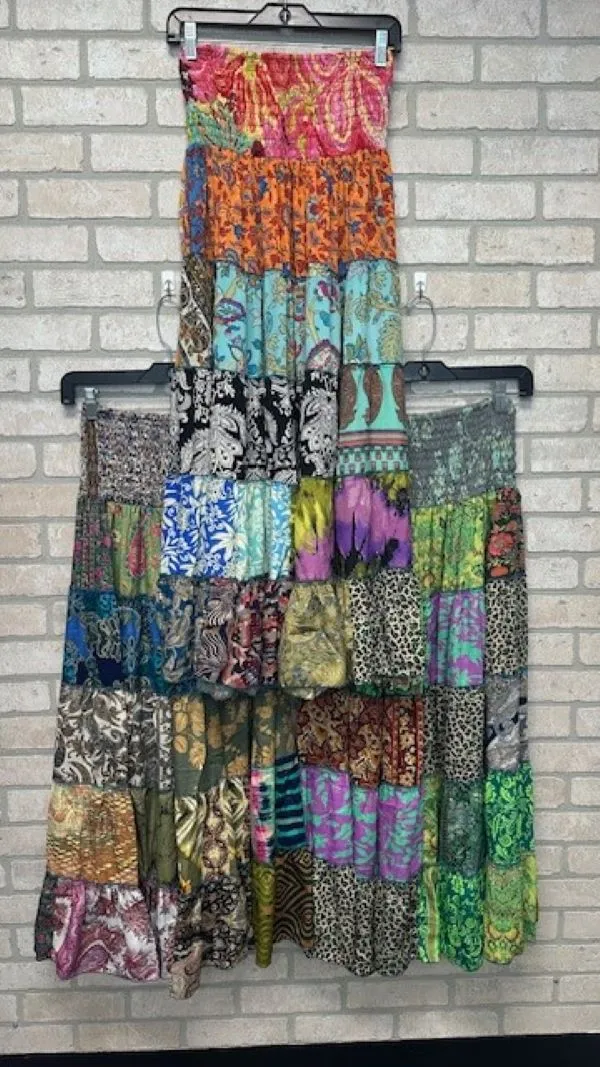 Skirt - Maxi Patch Multi-Tiered