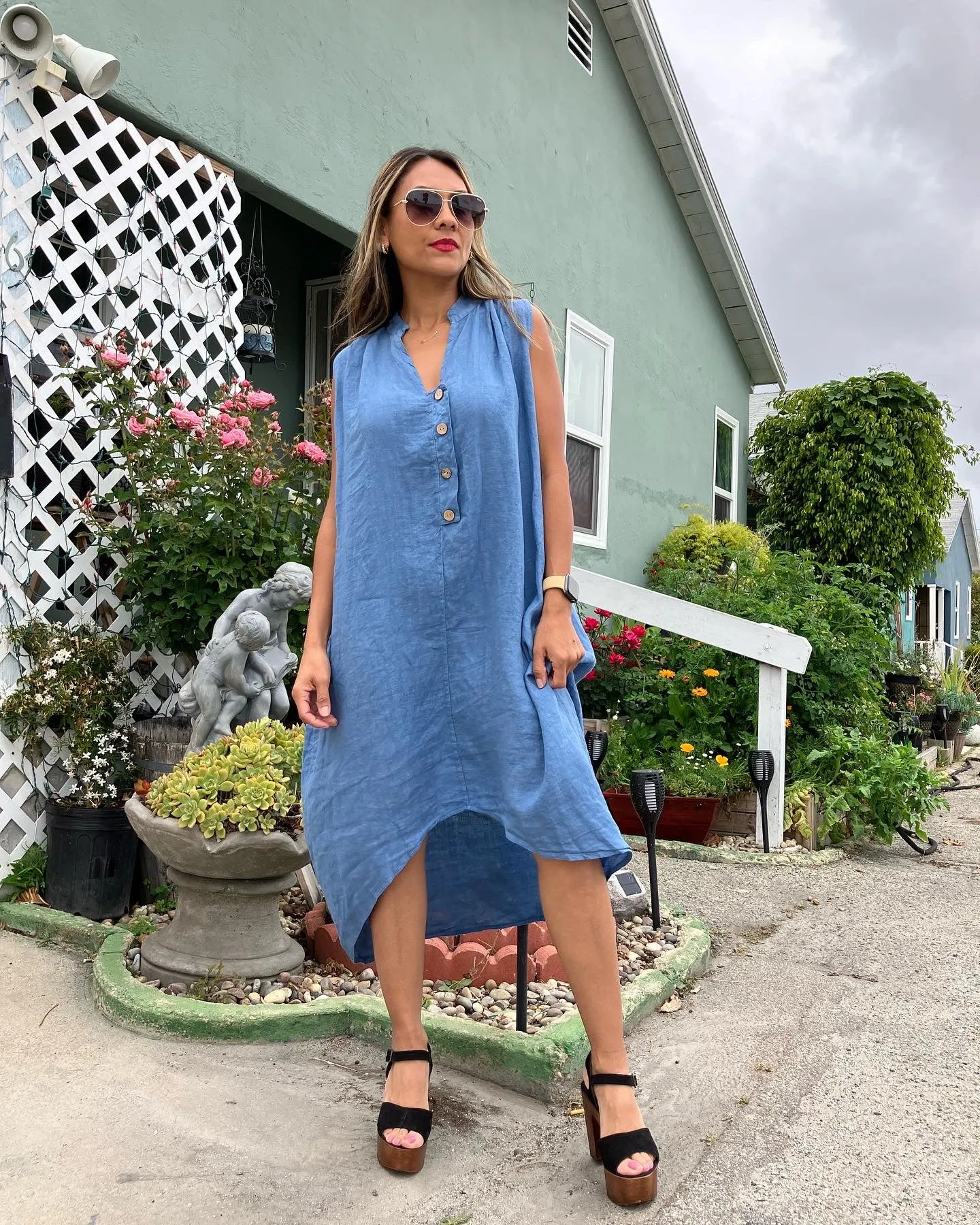 Sky Linen Dress