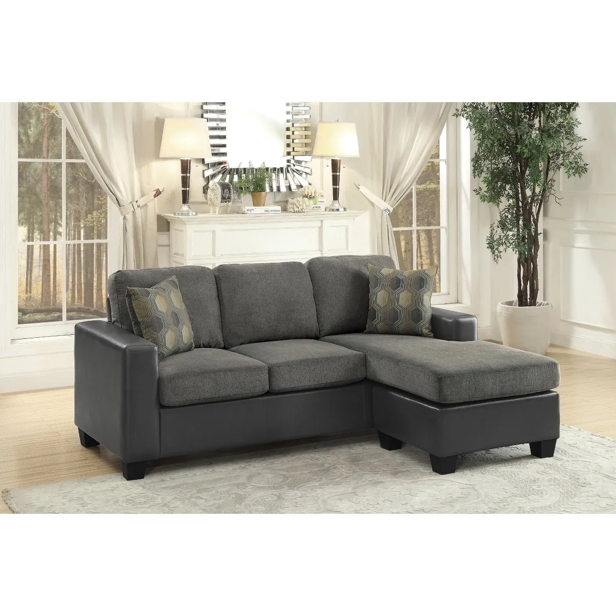 Slater Grey Reversible Sofa Chaise