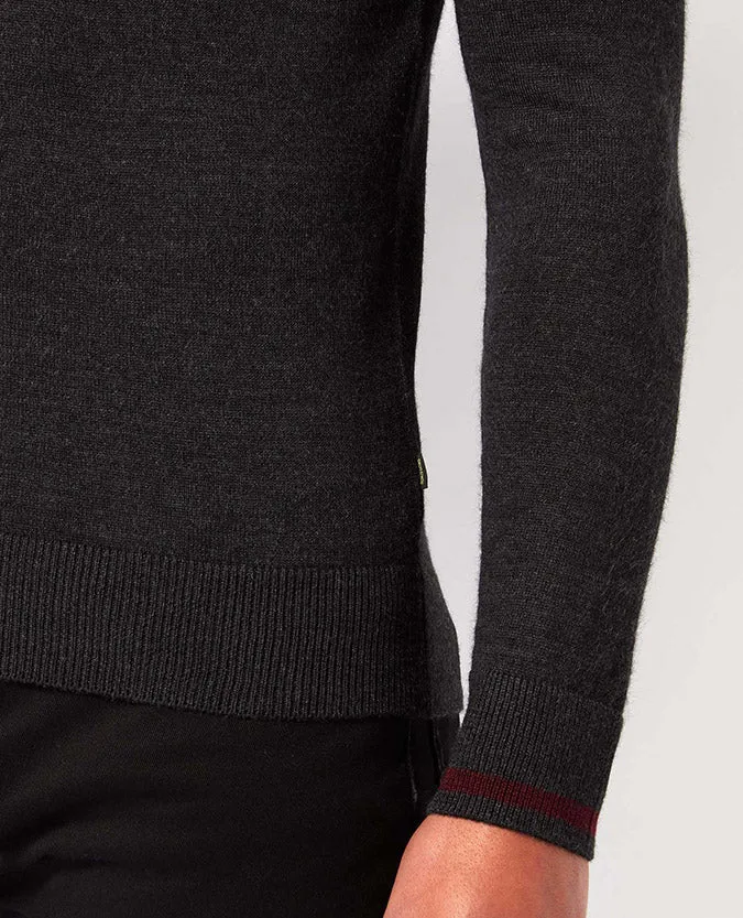 Slim Fit Merino Wool Blend Full-Zip Sweater