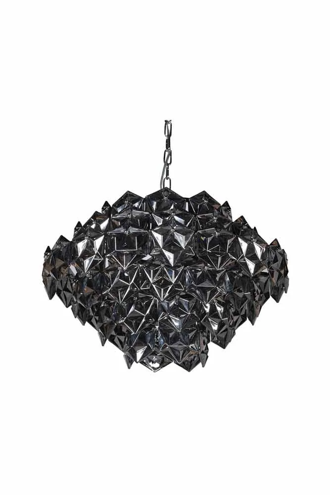 Smoked Showstopping Multi-Layer Glass Chandelier