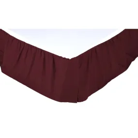 Solid Burgundy Twin Bed Skirt 39x76x16