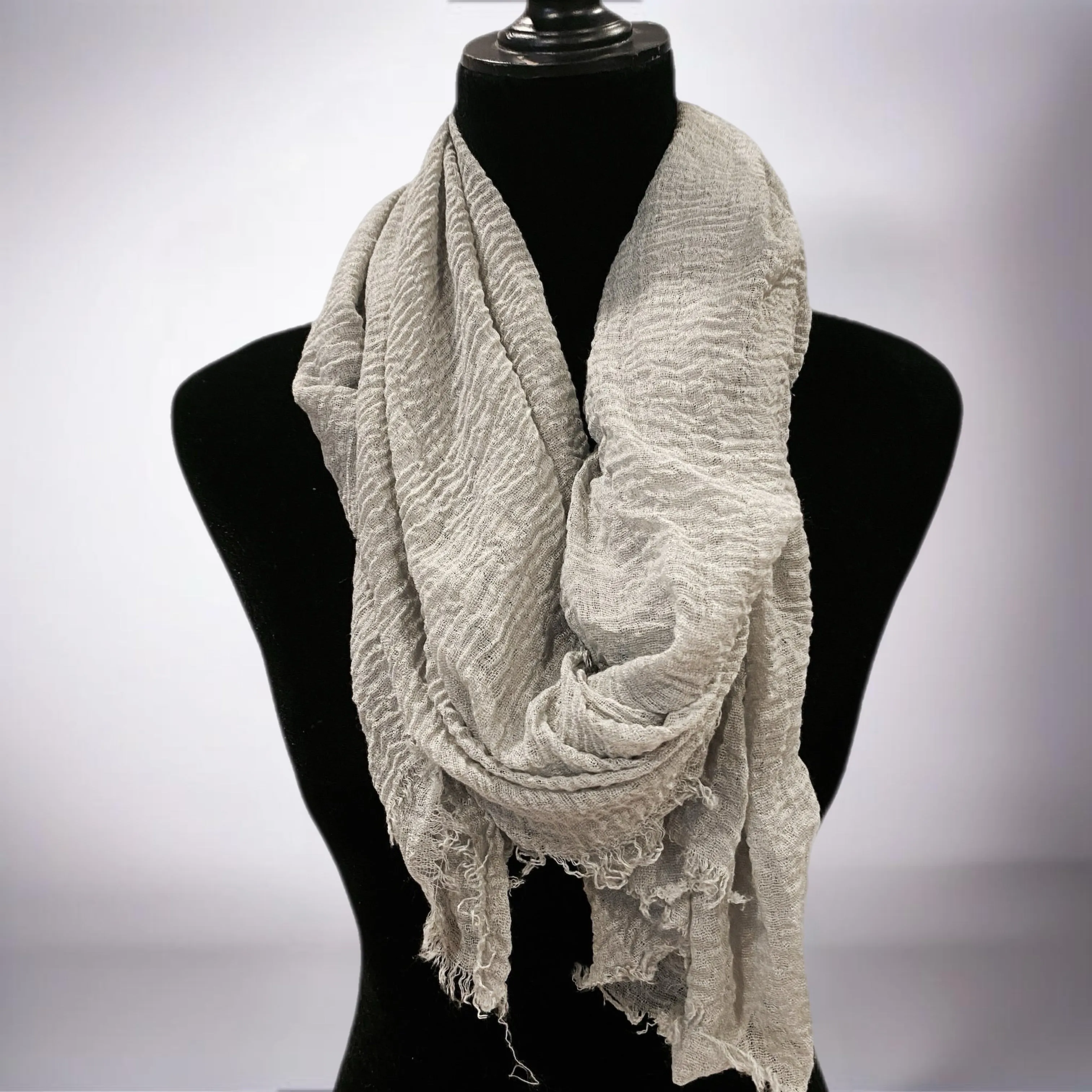 Solid Lightweight Frayed Edge Scarf