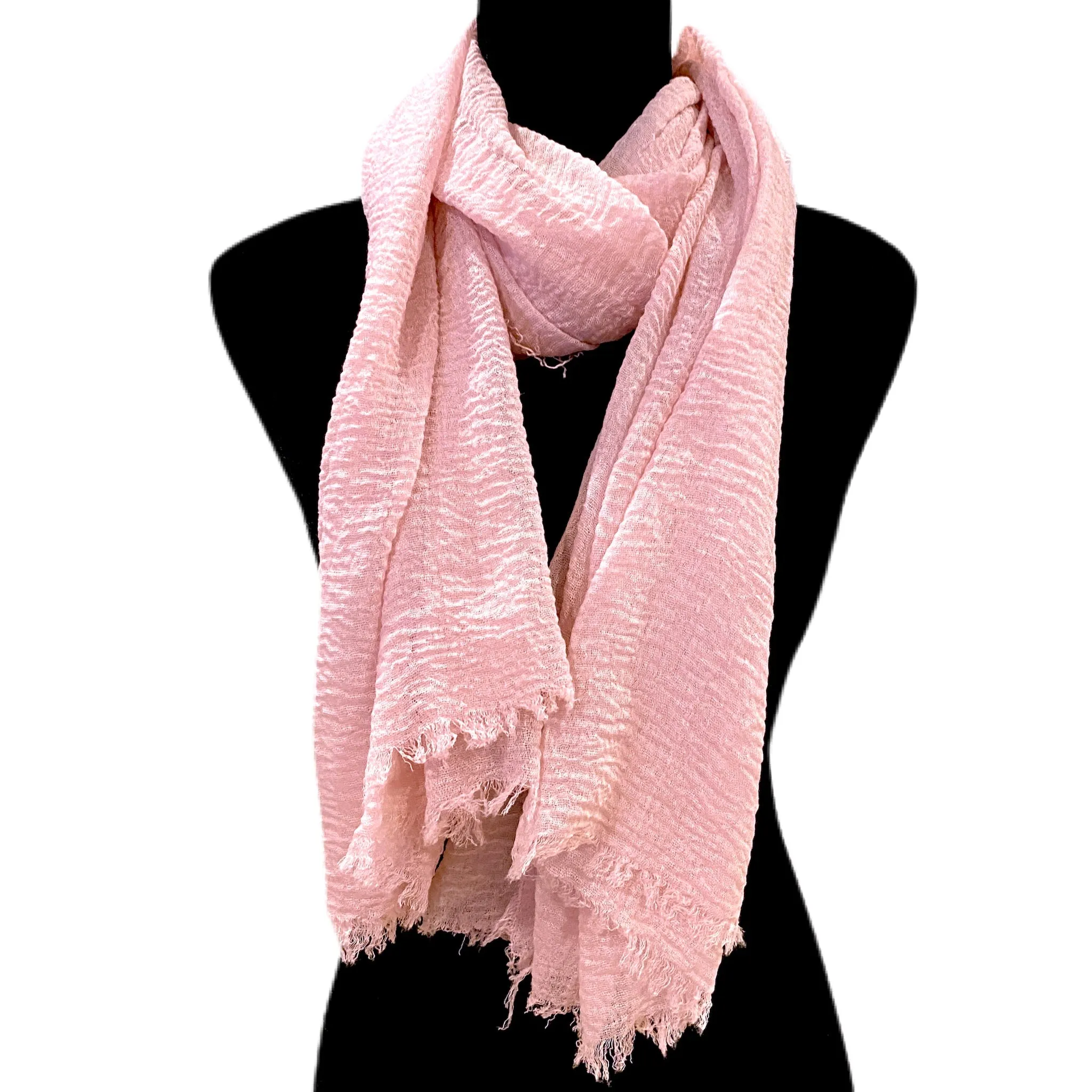 Solid Lightweight Frayed Edge Scarf