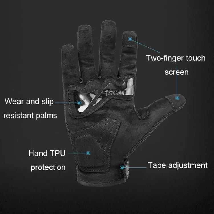 SOMAN Motorcycle Riding Anti-fall Breathable Anti-slip Carbon Fiber Gloves, Size: XXL(Black)