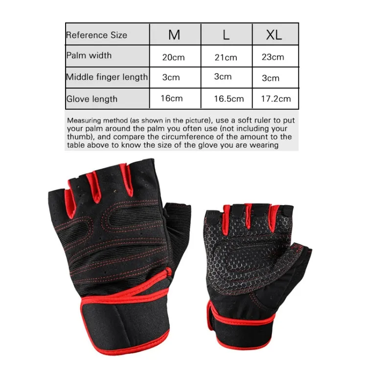 ST-2120 Gym Exercise Equipment Anti-Slip Gloves, Size: S(Red)