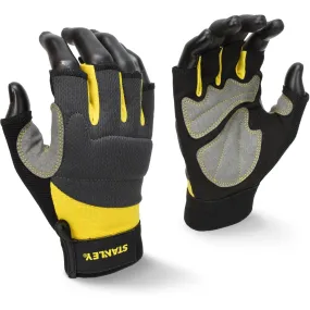 Stanley SY640 Fingerless Performance Gloves  Yellow/Grey/Black