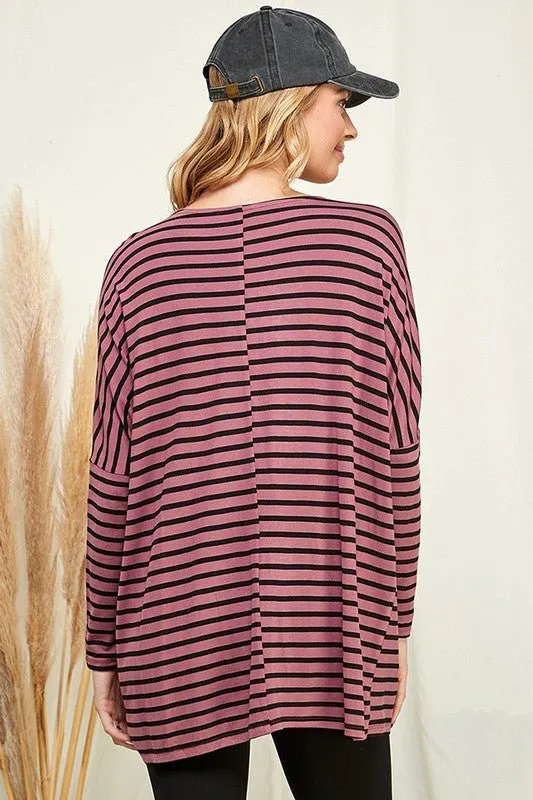 Stripe Dolman Sleeve Top - FINAL SALE