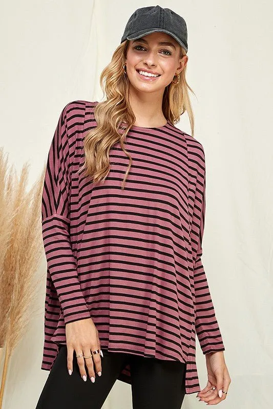 Stripe Dolman Sleeve Top - FINAL SALE