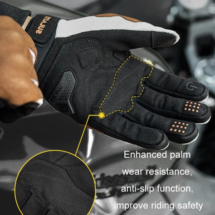 SULAITE Motorcycle Riding Breathable Conductive Touch Screen Full Finger Gloves, Size: L(Gray)