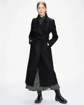 Ted Baker Rosell Wool Wrap Long Coat | Black