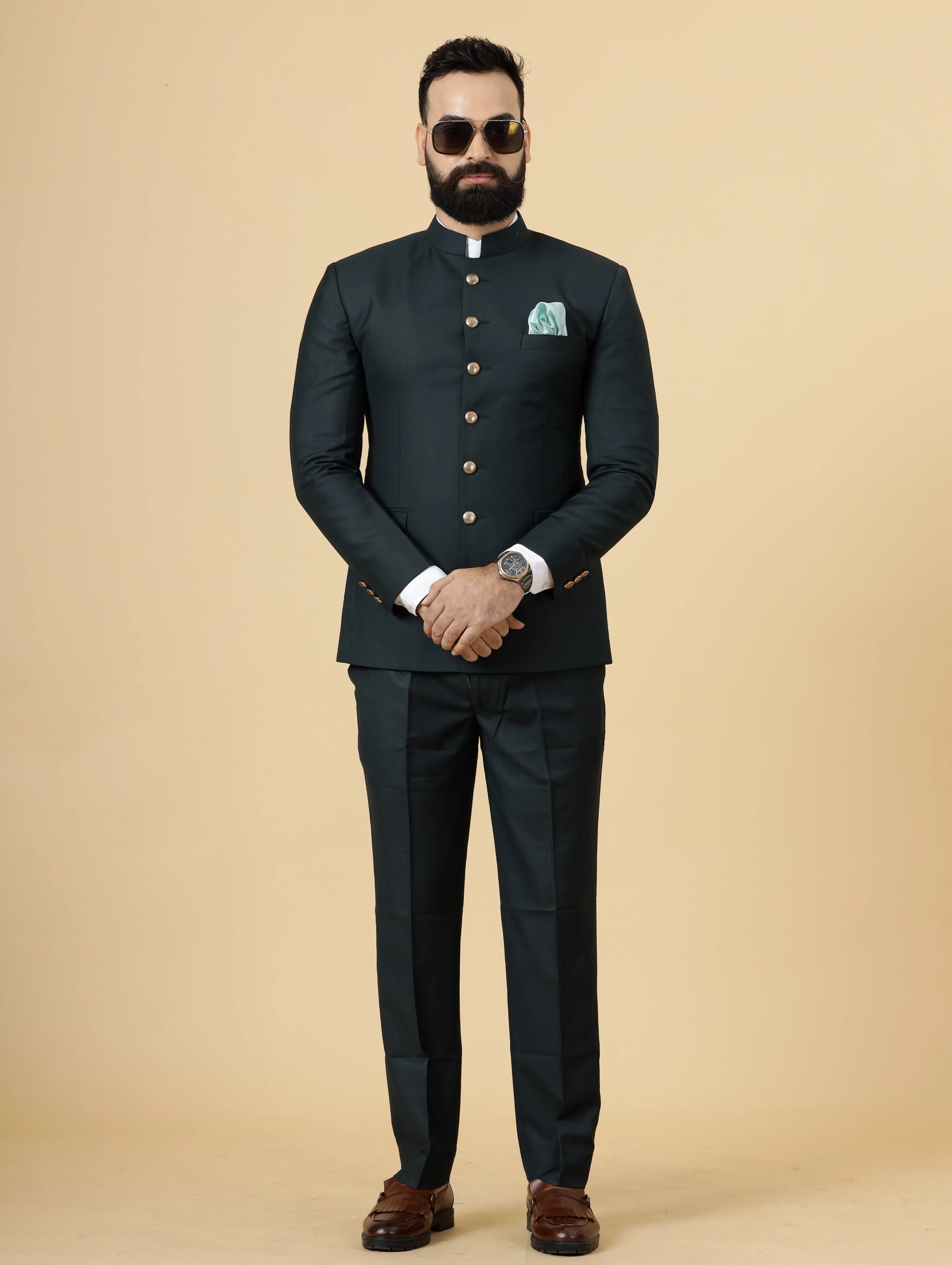 Traditional Dark Green Jodhpuri Suit | Perfect for Wedding and Casual wear|