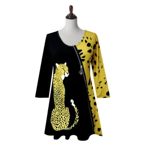 Valentina Leopard Print V-Neck Tunic - 24713 - Sizes XL & 1X Only!