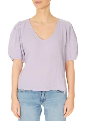 Velvet Louisa Cotton Waffle Top Lilac