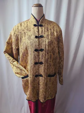 Vintage Oriental gold Quilted jacket L