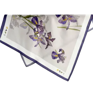 Watercolor Iris Pure Mulberry Silk Scarf Bandana