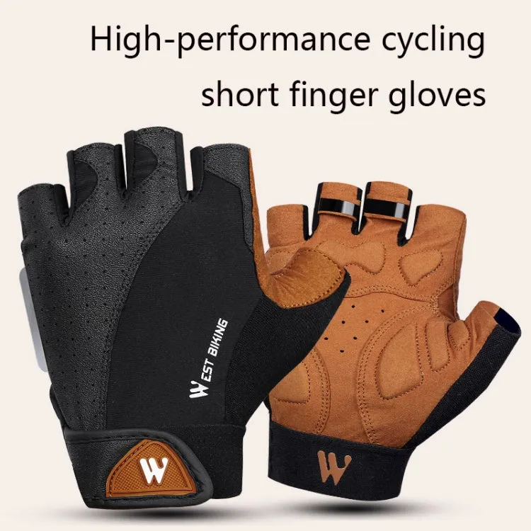 WEST BIKING YP0211196 Half-Finger Shock-Absorbing Anti-Skid Motorcycle Bike Gloves Riding Equipment, Size: S(Black Yellow)