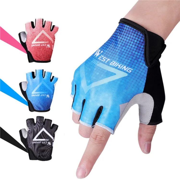 WEST BIKING YP0211215 Riding Gloves Summer Half Finger Breathable Outdoor Cycling Gloves, Size: XL(Blue)