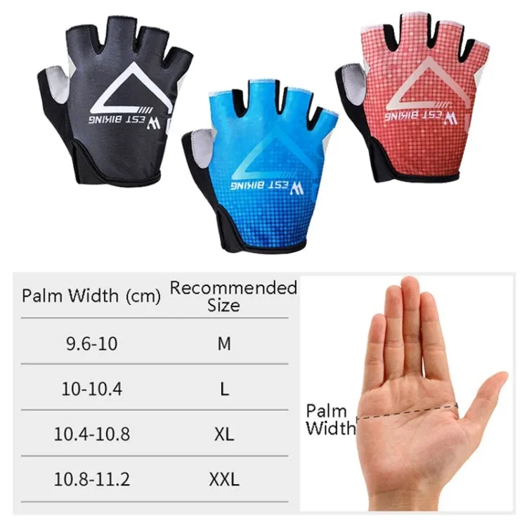 WEST BIKING YP0211215 Riding Gloves Summer Half Finger Breathable Outdoor Cycling Gloves, Size: XL(Blue)