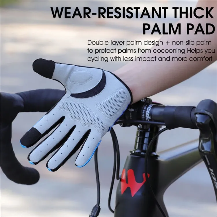 WEST BIKING YP0211216 Riding Gloves Bike Shock Absorption Touch Screen Full Finger Glove, Size: XXL(Red)