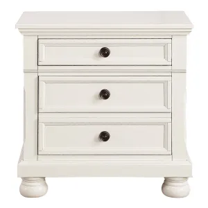 White Solid Wood Night Stand