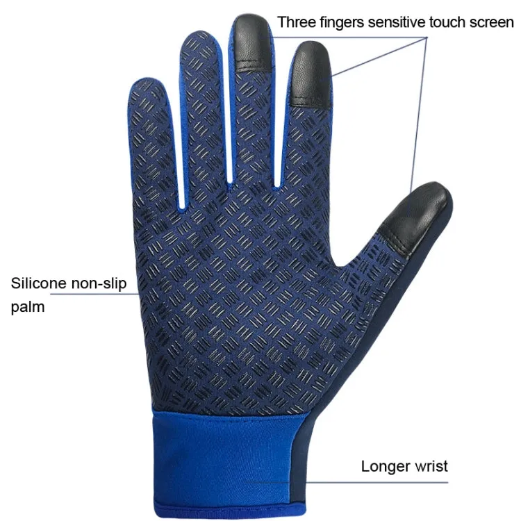 Winter Outdoor Riding Sports Waterproof Touch Screen Glove, Size: XXL(H041 Black)