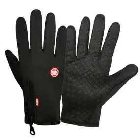 Winter Outdoor Riding Sports Waterproof Touch Screen Glove, Size: XXL(H041 Black)