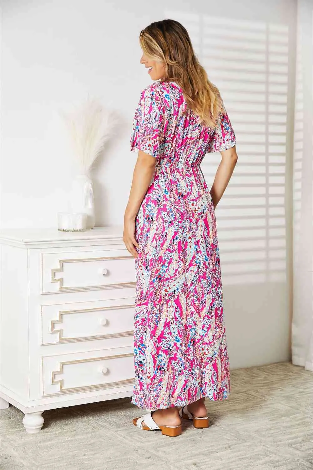 Women's Double Take Multicolored V-Neck Maxi Dress