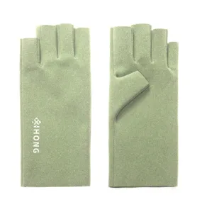 WST-41 Winter Thin Flannel Warm Finger Gloves Nail Protective Gloves, Spec: Finger (Green)