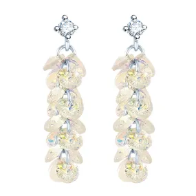 Yellow Chimes Multicolour Base Metal Crystal Swarovski Stylish Bunch Dangler Earrings for Women and Girls