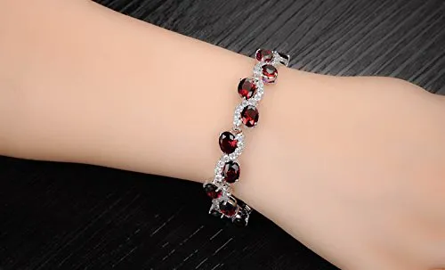 YELLOW CHIMES Red Wave CZ Designer Bracelet for Women and Girls