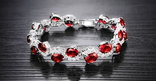 YELLOW CHIMES Red Wave CZ Designer Bracelet for Women and Girls